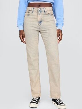 Gap High Rise ’90s Slim Straight Jeans in Light Indigo Acid